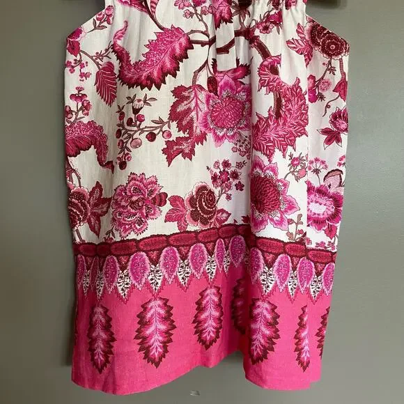 CARA CARA Savannah Cutout Floral-print Linen Mini Dress In Pink Size Medium - Picture 14 of 16
